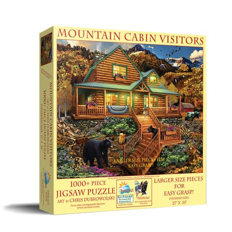 Mountain Cabin Visitors 1000 piece Jigsaw Puzzle for Adults Large Pieces
