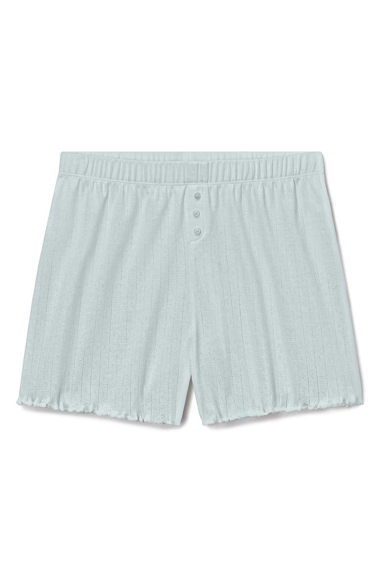 Tommy John Pointelle Rib Sleep Shorts, Alternate, color, Blue/ Green