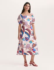 Finery London Daisy Square Neck Midi Dress
