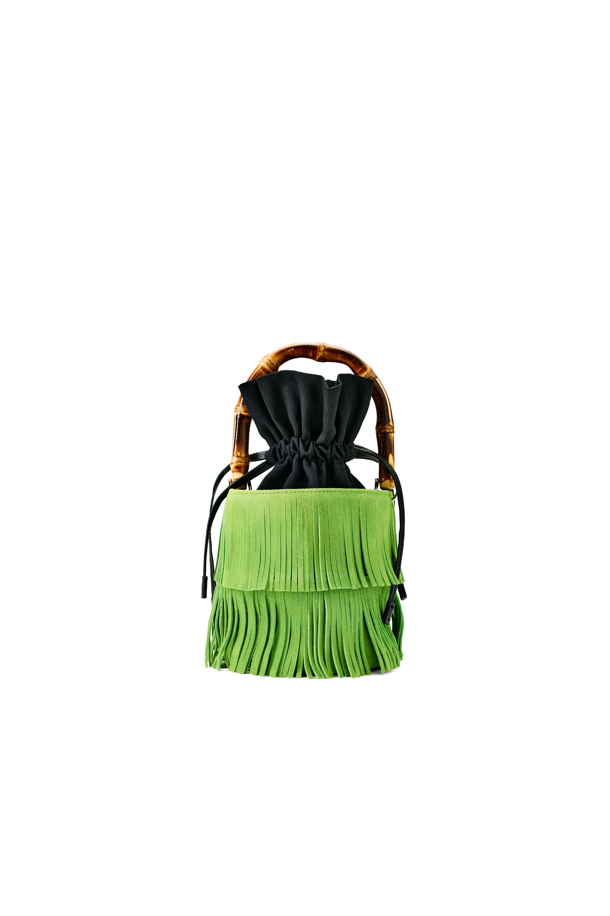 SIMONMILLER SIMON MILLER Tiki Fringe Suede Bag in Moss Green, Main, color, Moss Green