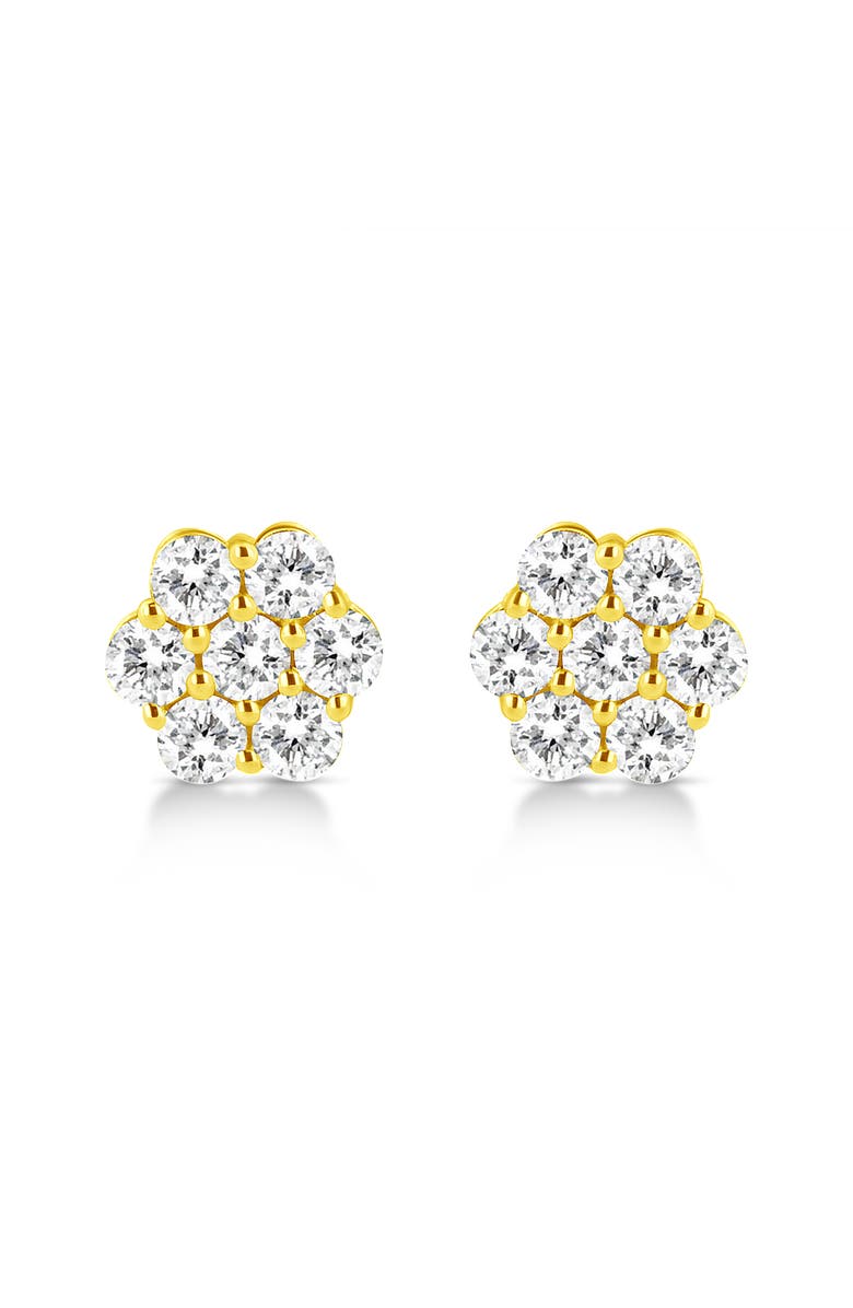 Haus of Brilliance 14K Yellow Gold 1/2 Cttw Brilliant Round Cut Diamond Floral Cluster Stud Earrings with Pushbacks, Main, color, Yellow Gold