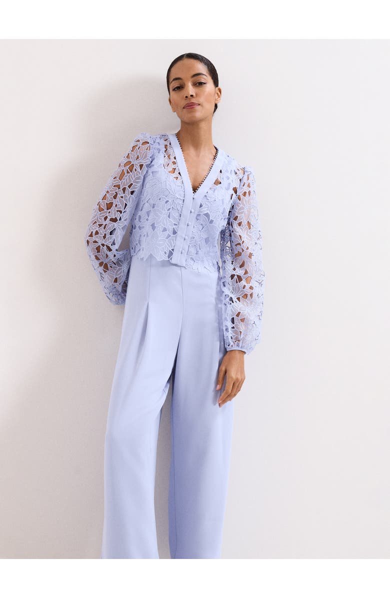 Phase Eight Winona Lace Jumpsuit, Alternate, color, Pale Blue