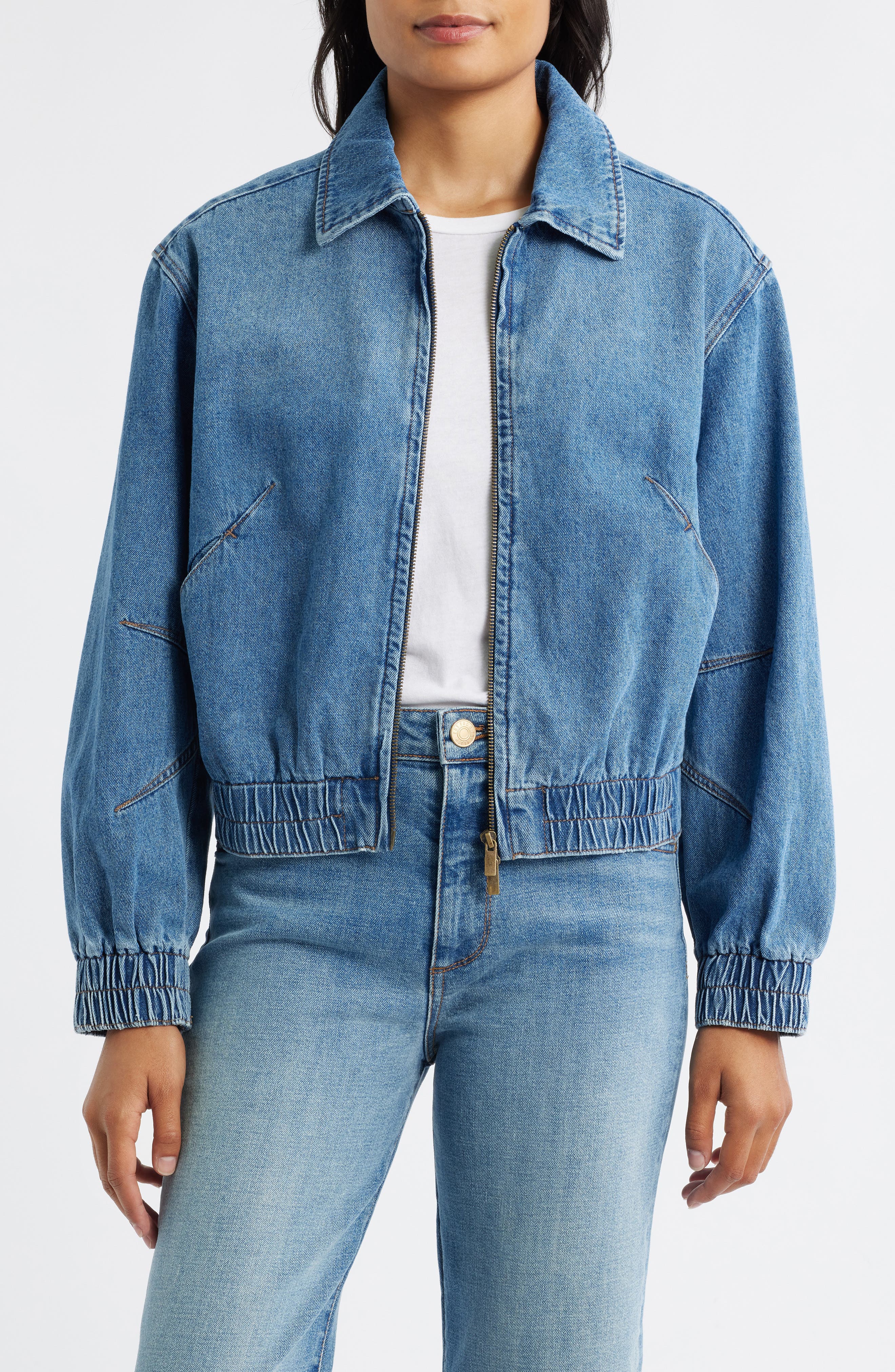 Wit & Wisdom Zip Denim Jacket
