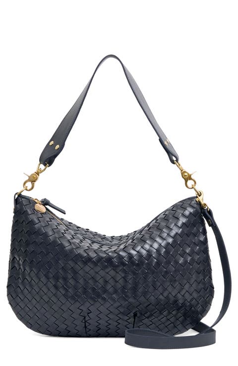 Moyen Woven Leather Messenger Bag