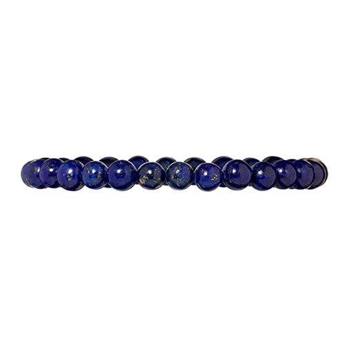Jan Leslie 6mm Semiprecious Gemstone Beaded Elastic Bracelet In Blue