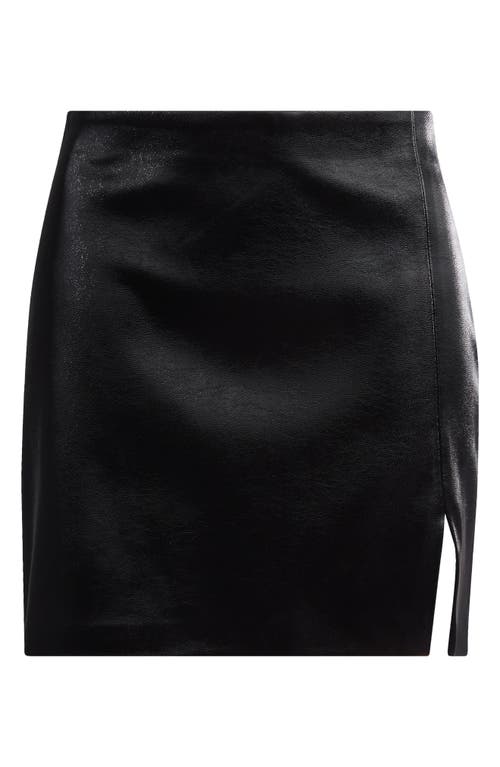 Topshop Faux Leather Miniskirt In Black
