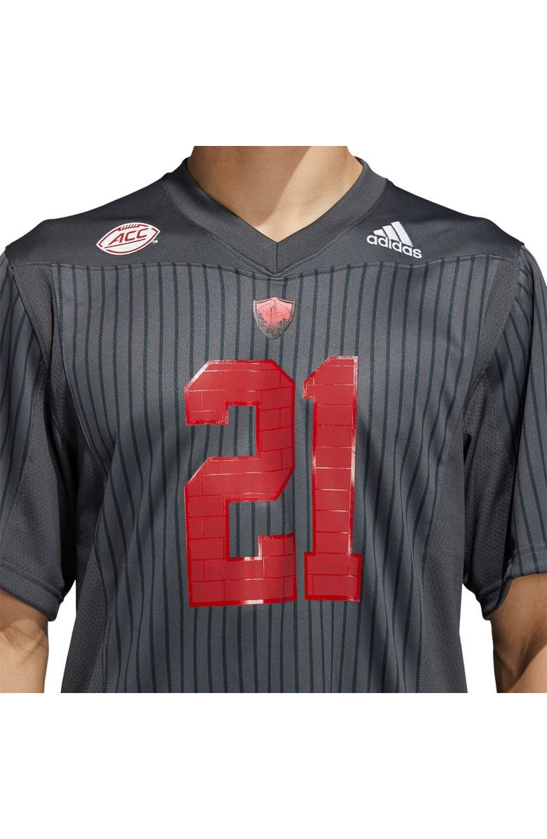 adidas Men's adidas #21 Gray NC State Wolfpack Strategy Premier Jersey, Alternate, color,