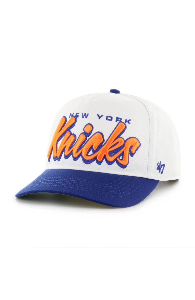 '47 Men's '47 White/Blue New York Knicks Dropshadow Rope Hitch Adjustable Hat, Alternate, color, 