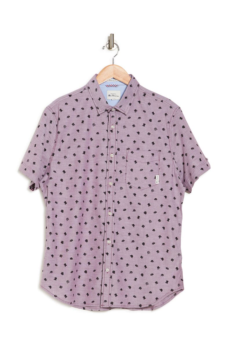Ben Sherman Hats Short Sleeve Button-Up Shirt, Alternate, color, 