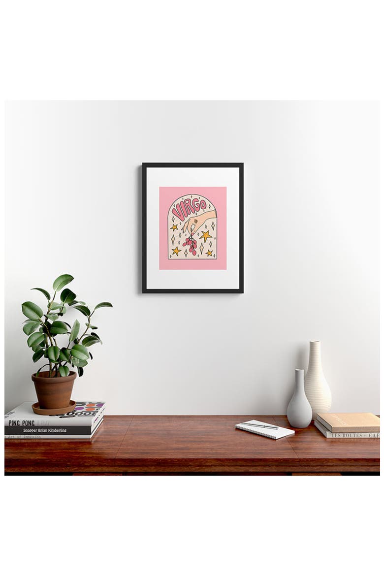 'Virgo Lychee Doodle' by Meg Framed Wall Art, Alternate, color, WHITE
