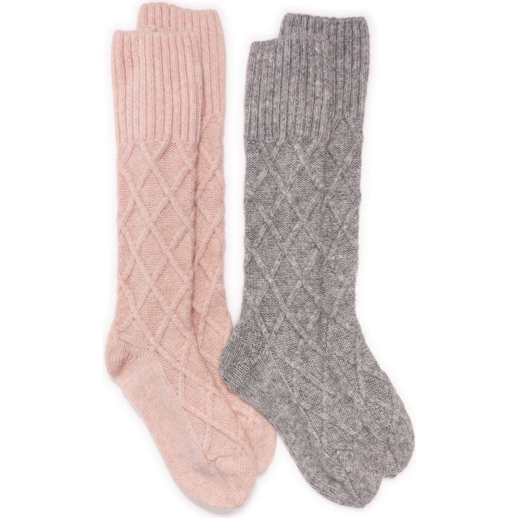 Muk Luks Lounge Lattice Crew Socks In Multi