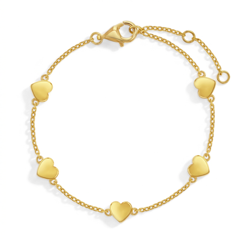 Linked Heart Girls Plated Bracelet