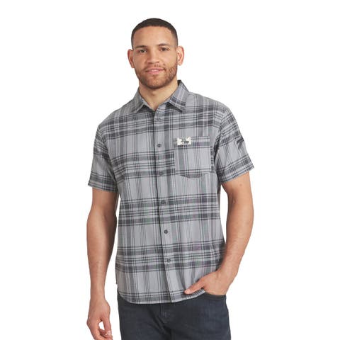 Men's Darius Rucker Collection by Fanatics Gray Buffalo Bills Woven Short Sleeve Button-Up Shirt