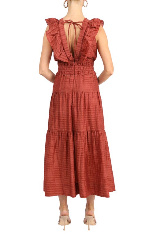 ADELYN RAE ADELYN RAE ENNIE TEXTURED TIERED MIDI DRESS 