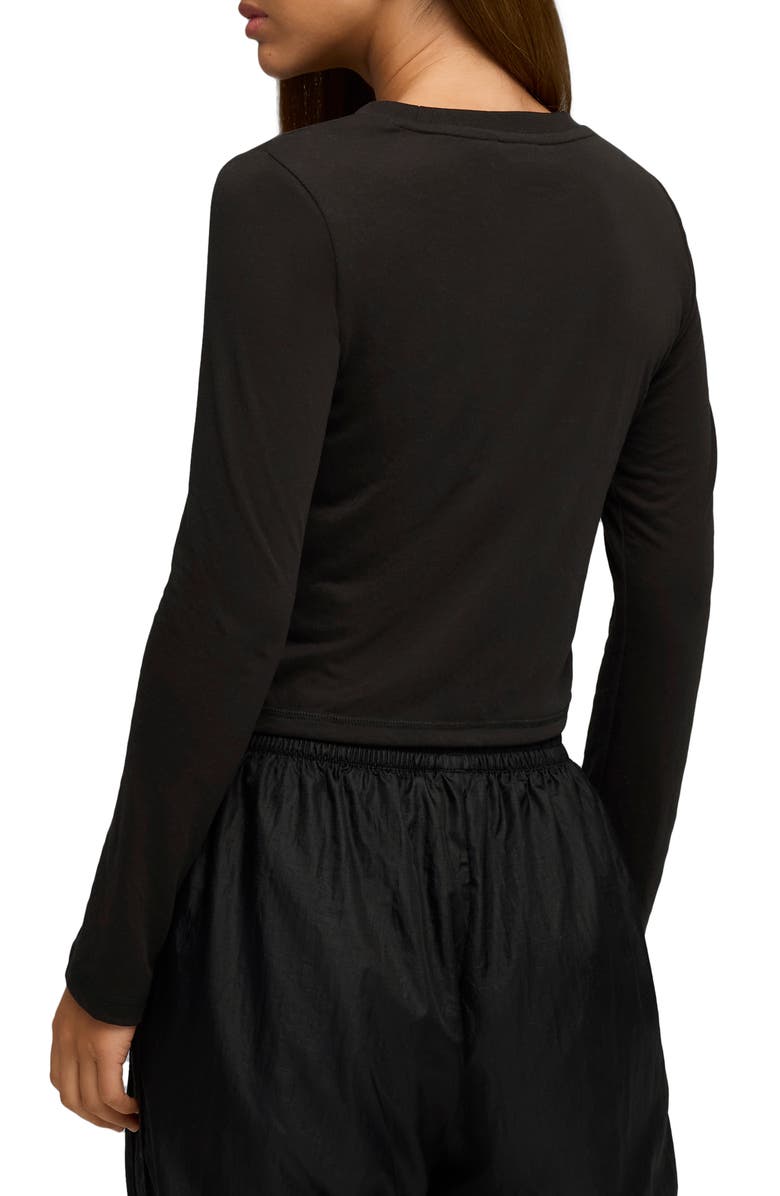 PUMA x Rosé Slim Fit Long Sleeve Crop T-Shirt, Alternate, color, Puma Black