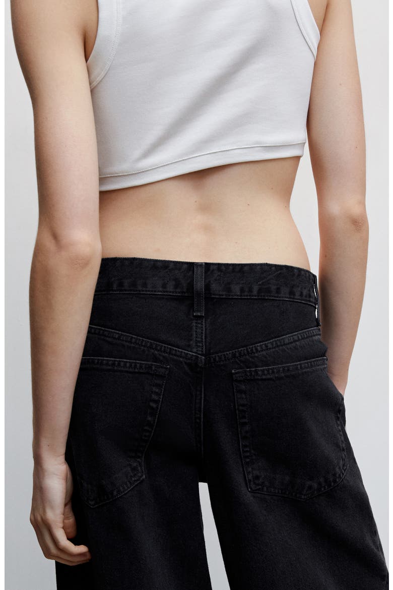 Low Rise Super Wide Leg Jeans, Alternate, color, BLACK DENIM