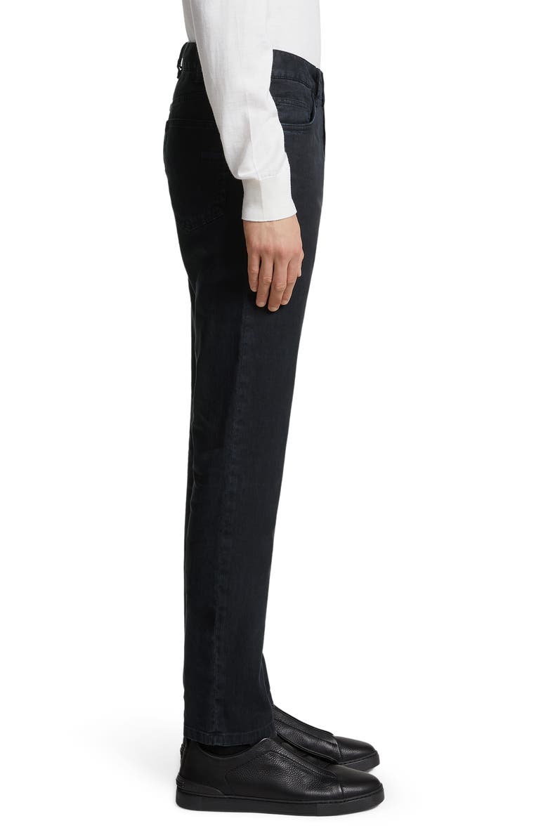 ZEGNA Garment Dyed Stretch Linen & Cotton Slim Fit Jeans, Alternate, color, 