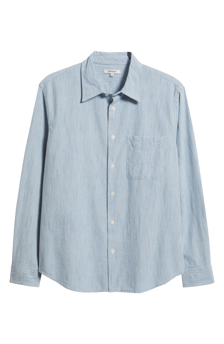 Madewell The Allday Indigo Stripe Button-Up Shirt, Main, color, Monaca Stripe