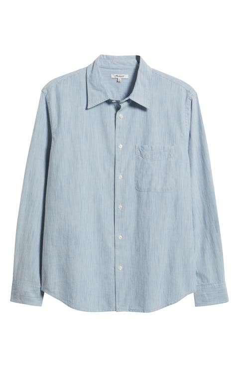 The Allday Indigo Stripe Button-Up Shirt