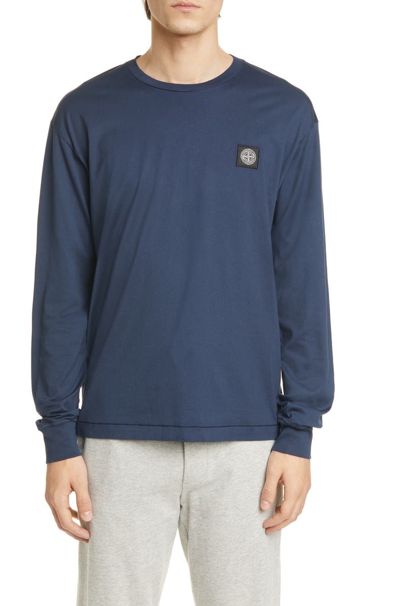 Stone Island Logo Patch Long Sleeve T-Shirt, Main, color, 
