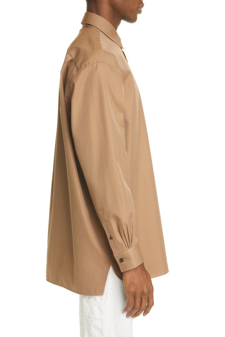 Atlent Longline Button-Up Shirt, Alternate, color, MUSHROOM BEIGE