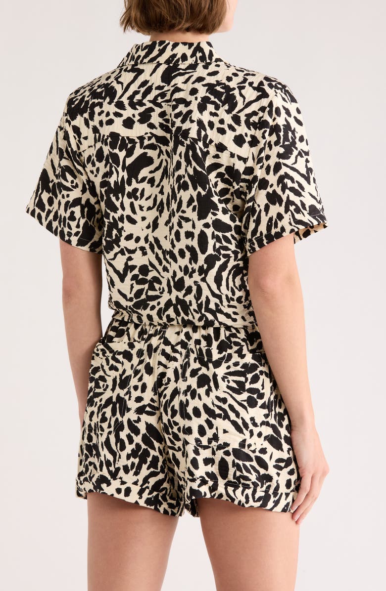 Sanctuary Baja Short Sleeve Tie Front Button-Up Shirt, Alternate, color, City Spots