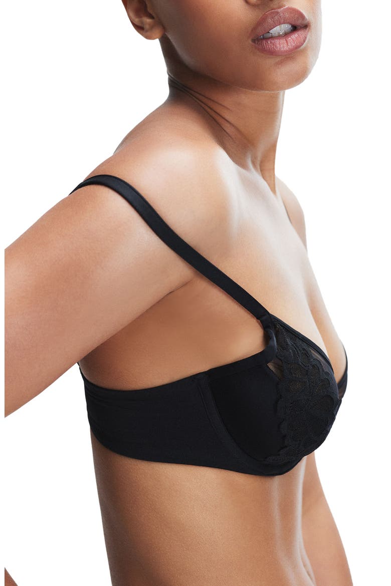Savage Not Sorry Half Cup Plunge Bra, Alternate, color, BLACK CAVIAR