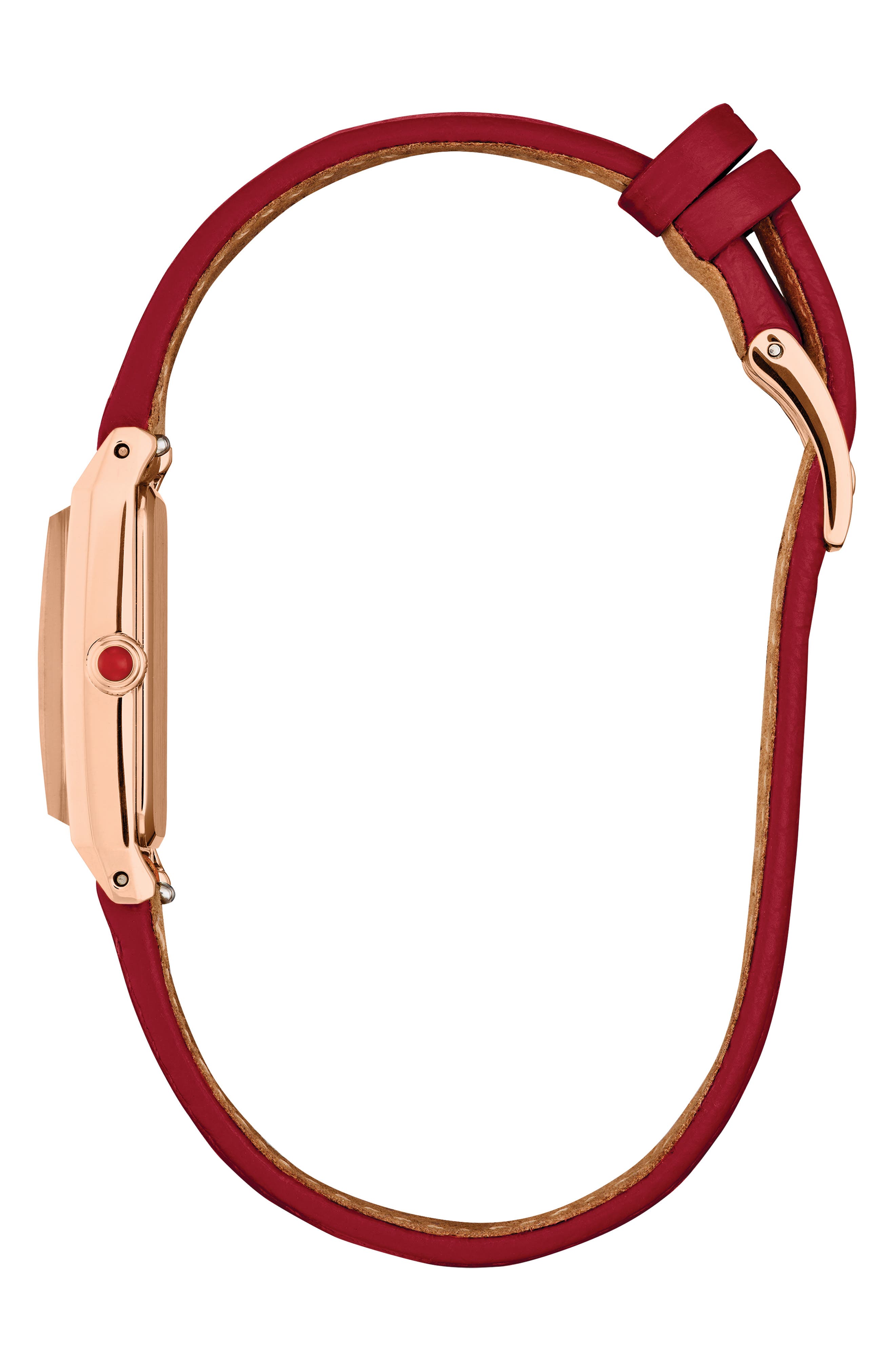 Fio Tank Red Leather Strap Watch, 14.3mm x 30.7mm (Women) | Nordstrom