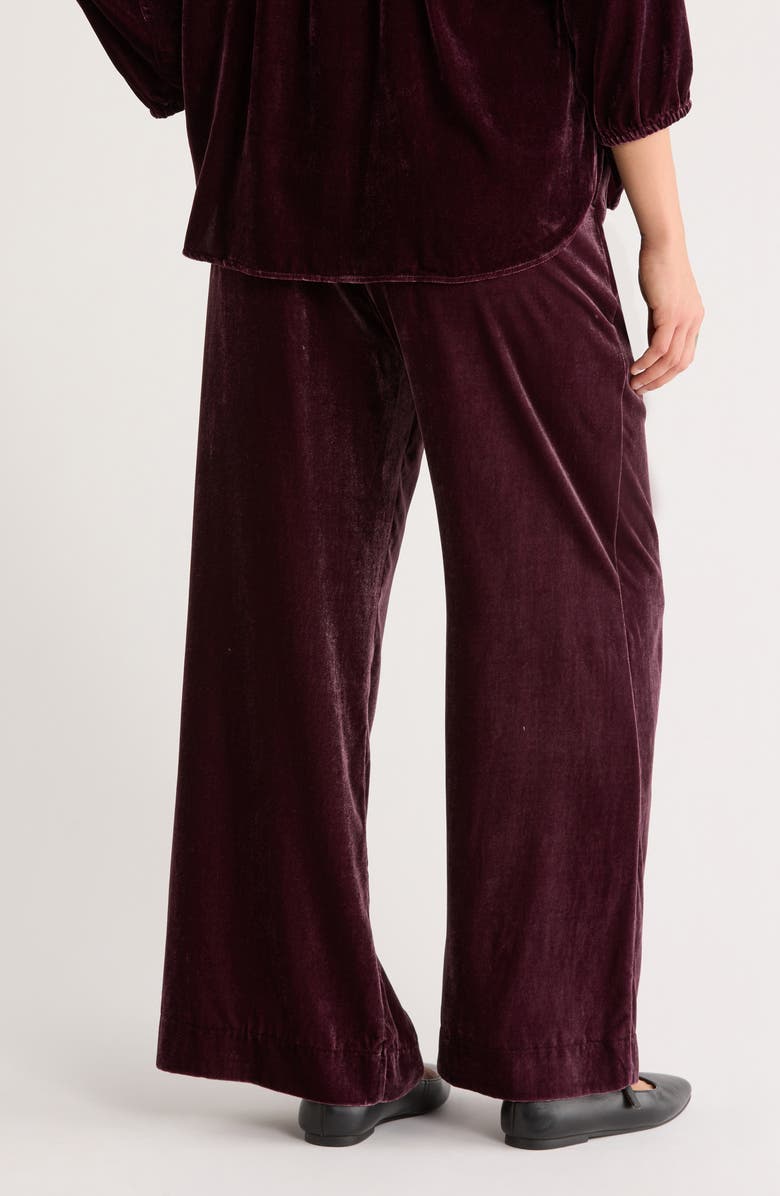 Marine Layer Bella Velvet Drawstring Pants, Alternate, color, Fig