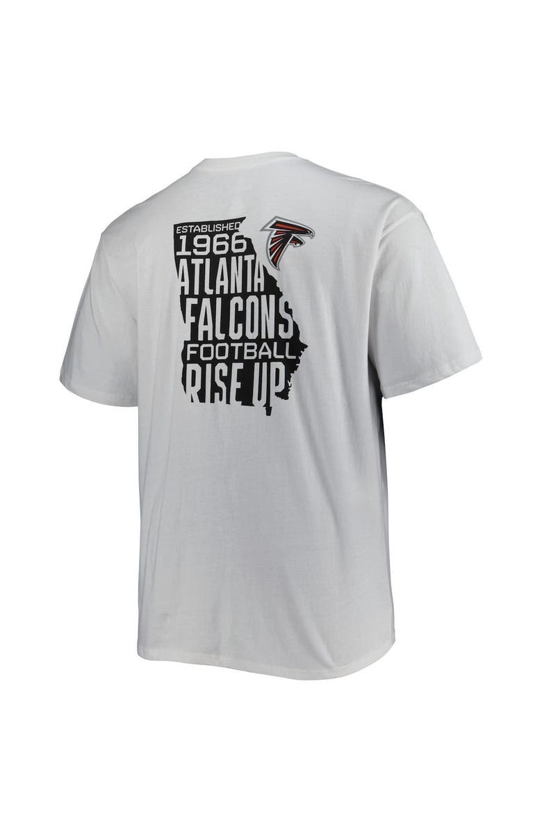 FANATICS Men's Fanatics Branded White Atlanta Falcons Big & Tall Hometown Collection Hot Shot T-Shirt, Alternate, color,