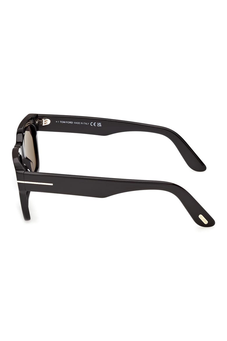 Andy 53mm Square Sunglasses, Alternate, color, SHINY BLACK / SMOKE LENS
