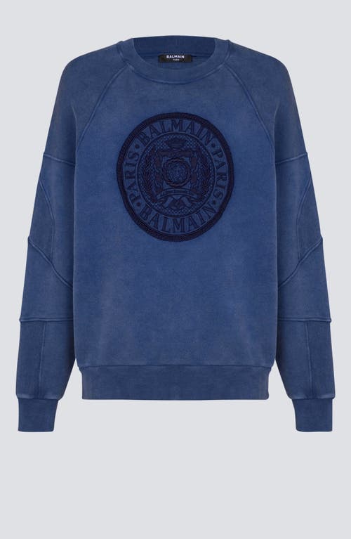 Balmain Coin Embroidered Crewneck Sweatshirt