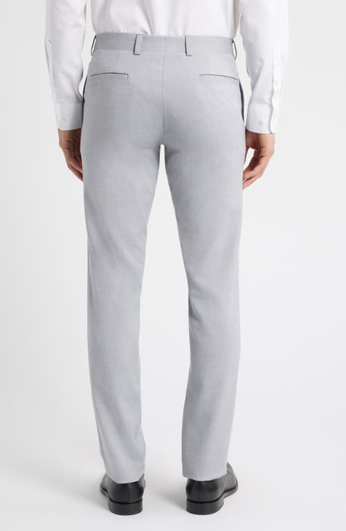 Jack Victor Palmer Slim Fit Grey Flat Front Stretch Cotton & Wool Dress Pants In Light Grey