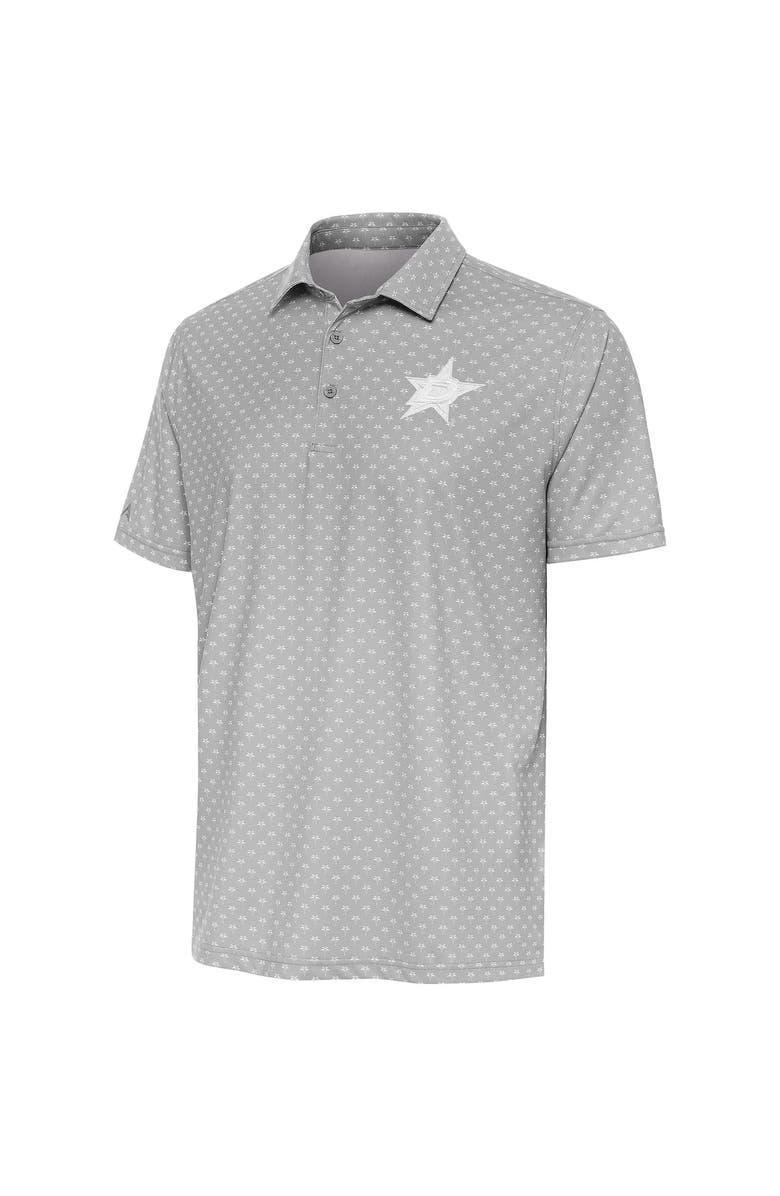 ANTIGUA Men's Antigua  Gray Dallas Stars White Logo Kona Polo, Main, color, 