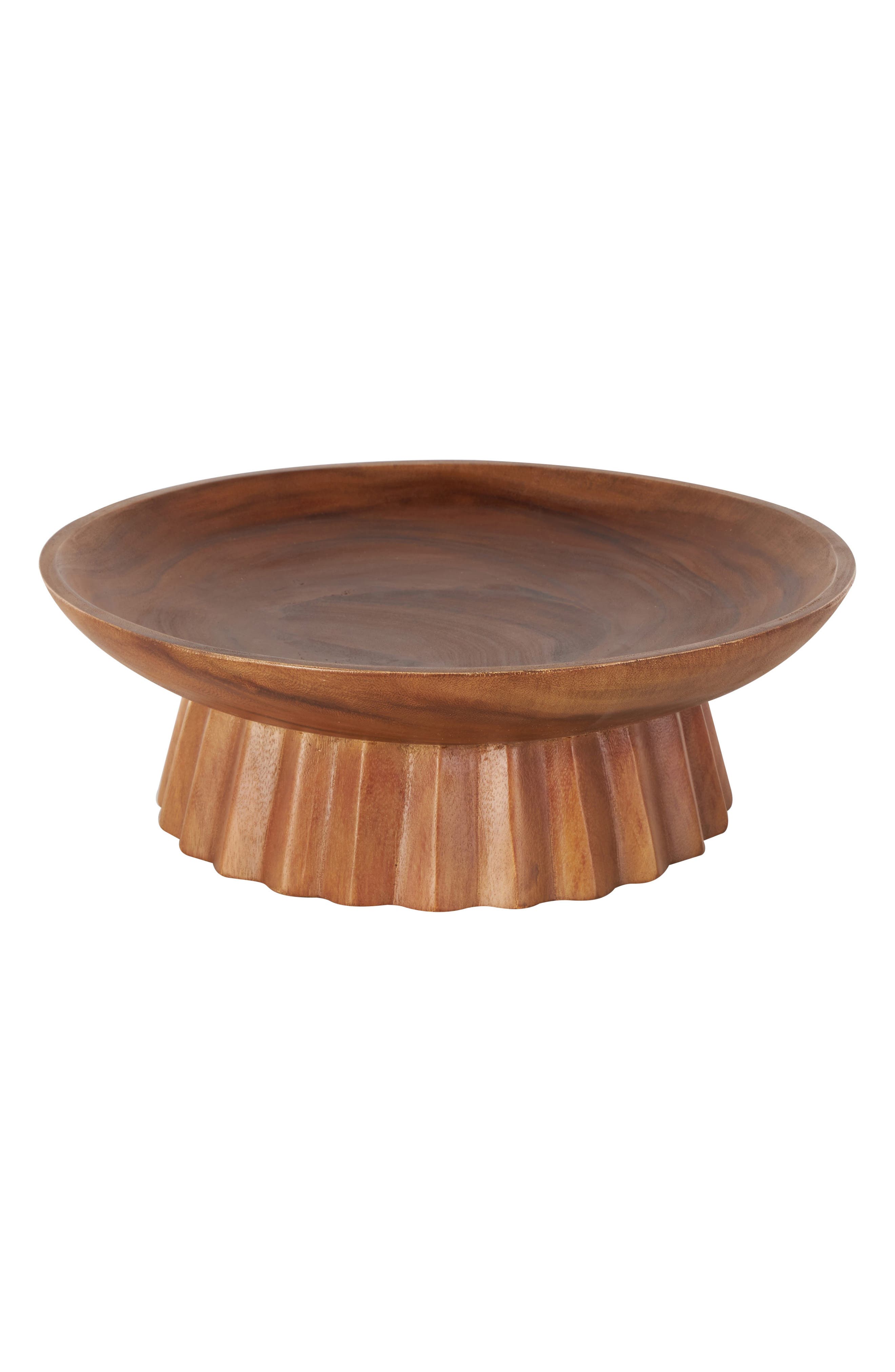 Scalloped Wooden Decorative Bowl