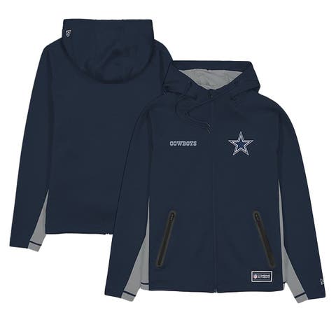 Men's New Era  Navy Dallas Cowboys Combine Authentic Raglan Scuba Full-Zip Hoodie