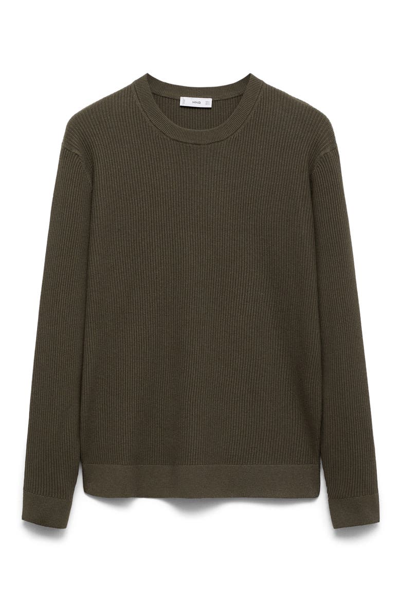 Rib Crewneck Sweater, Alternate, color, KHAKI GREEN