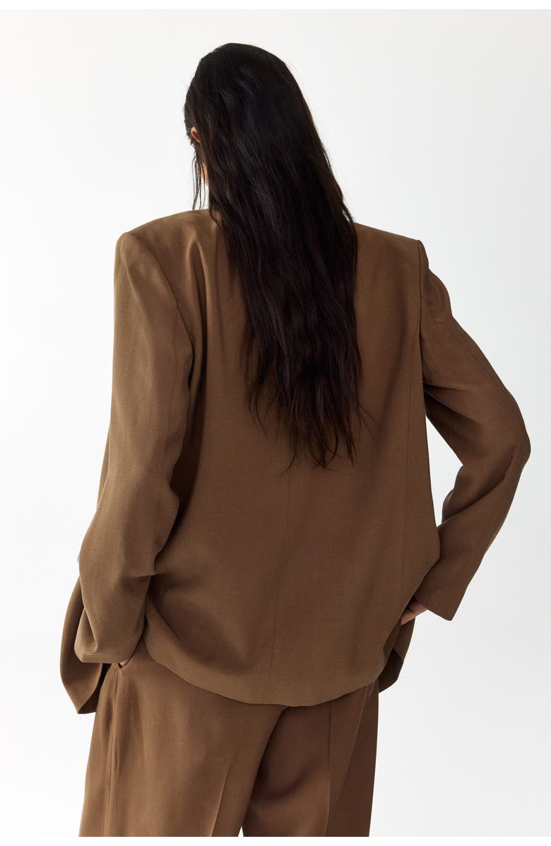 H&M Double-breasted Blazer, Alternate, color, Brown