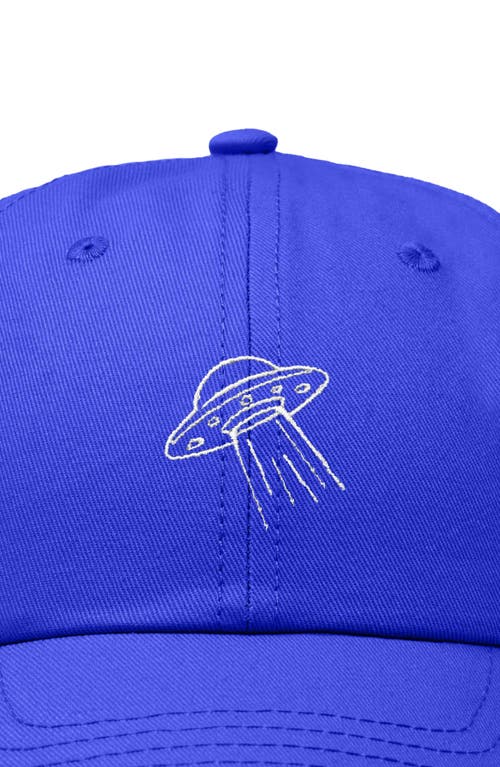 Dalix Ufo Embroidered Adjustable Dad Cap In Royal Blue