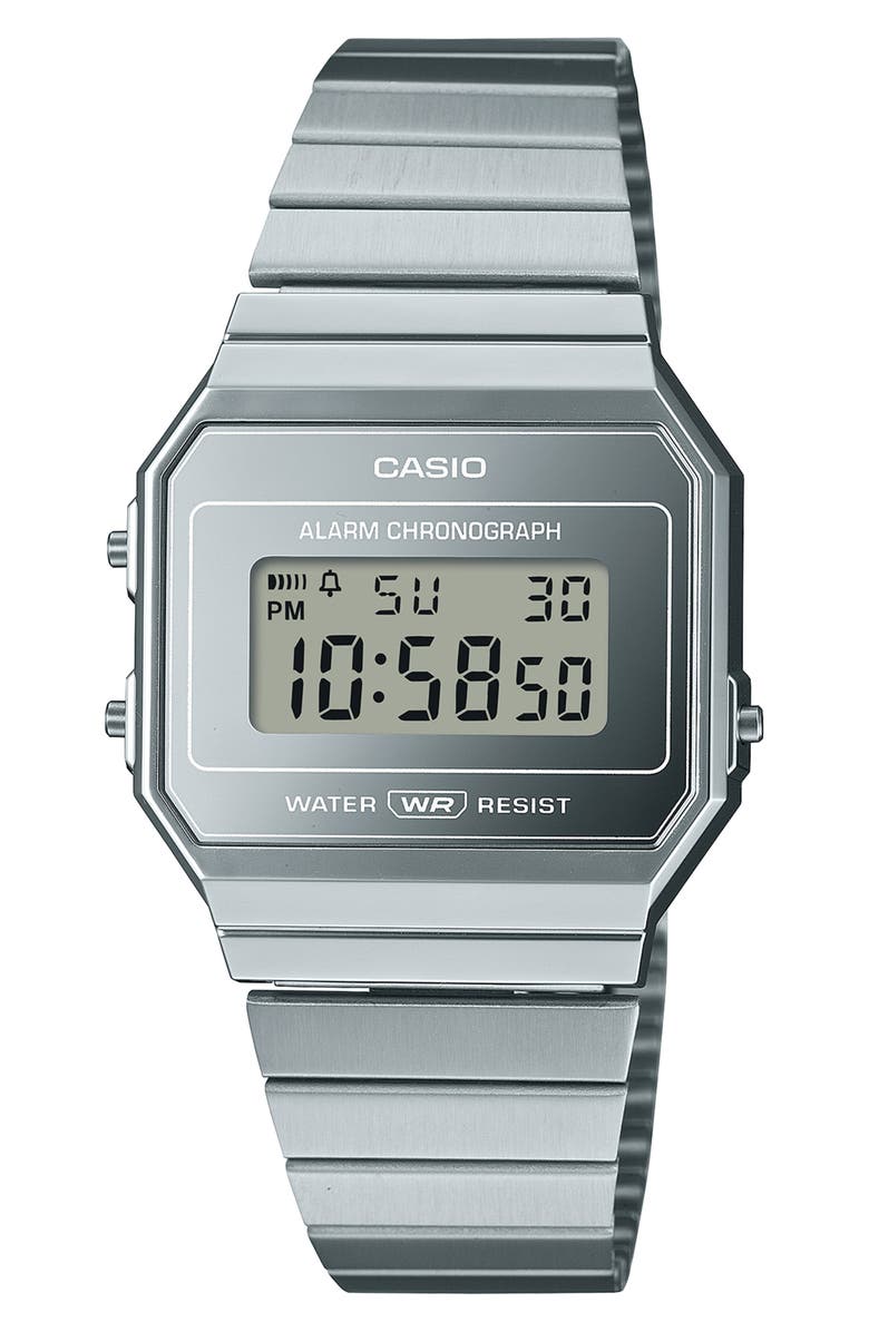 CASIO Vintage Digital Bracelet Watch, 37.4mm x 35.5mm, Main, color, 