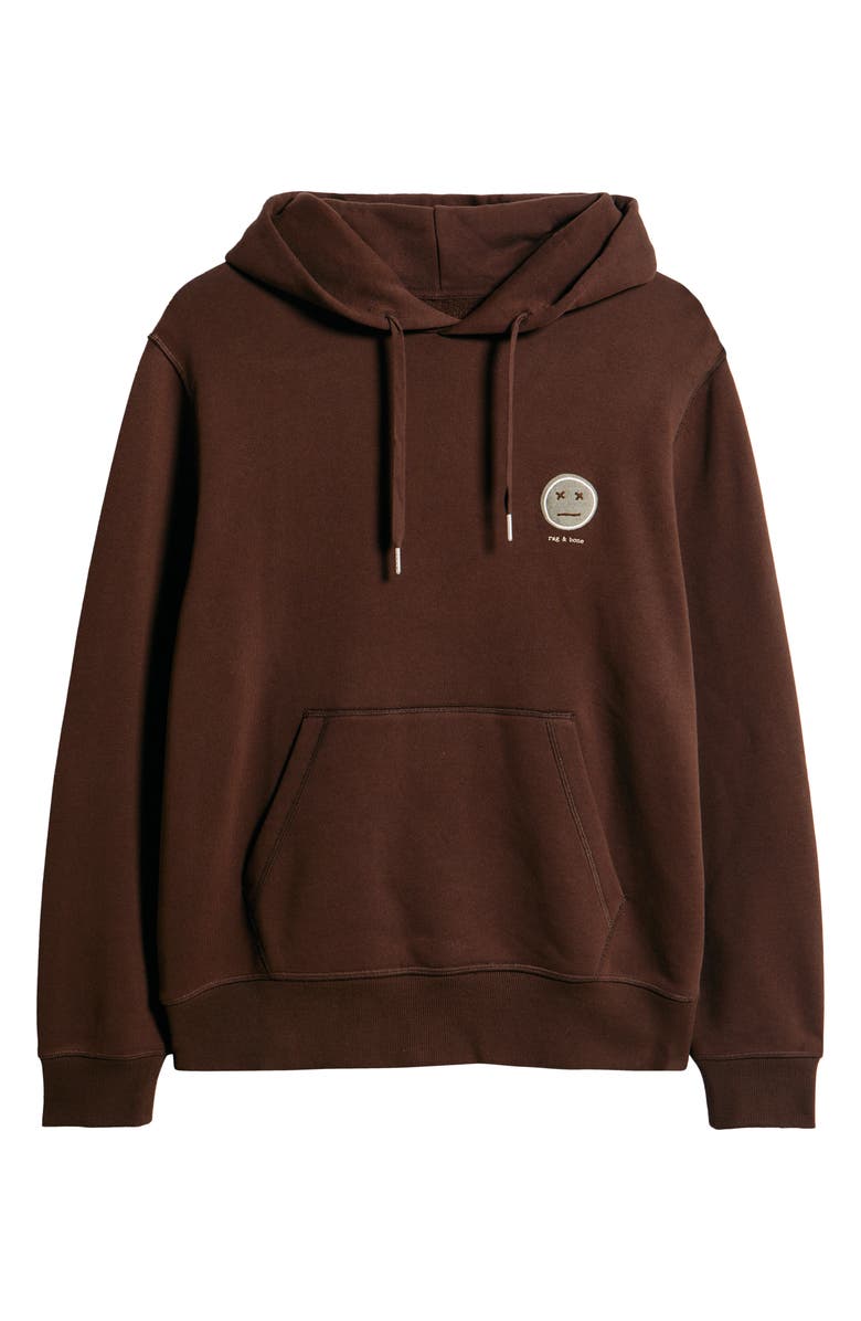 rag & bone Embroidered Sour Face Hoodie, Alternate, color, Brown