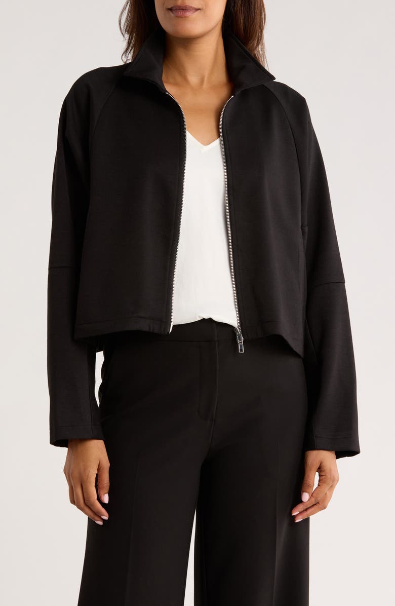 PATRIZIA LUCA Boxy Crop Jacket, Main, color, Black