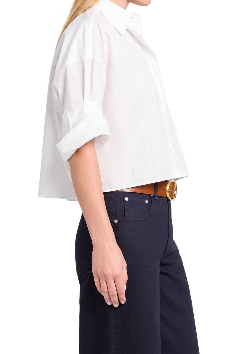 TWP Next Ex Rolled Cuff Shirt, Alternate, color, White / Light Blue