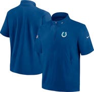 Nike Men's Nike Royal Indianapolis Colts Sideline Coach Short Sleeve Hoodie Quarter-Zip Jacket