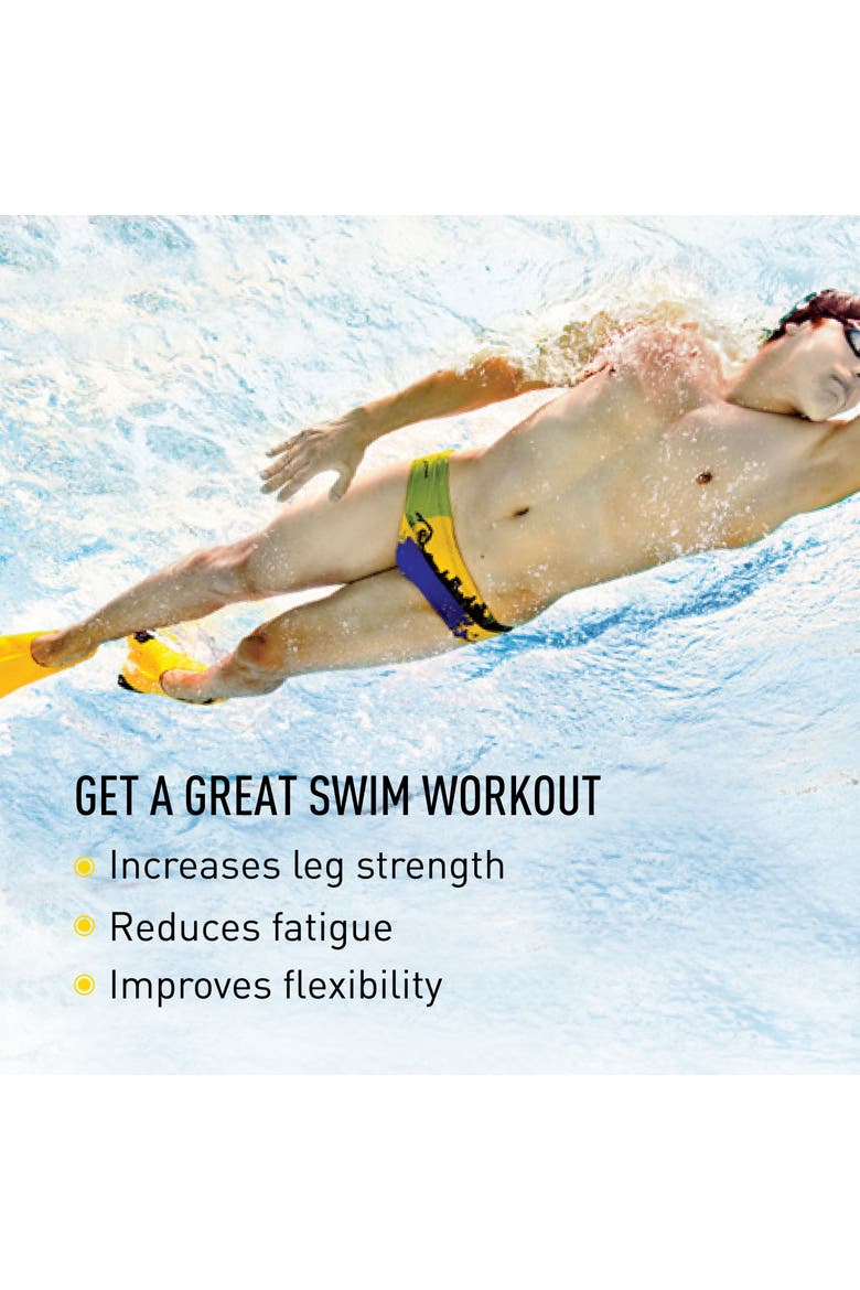 Z2 Gold Zoomers Swim Fins Short Blade Training Fins for Strength and Speed Natural Rubber Fit, Alternate, color, Yellow