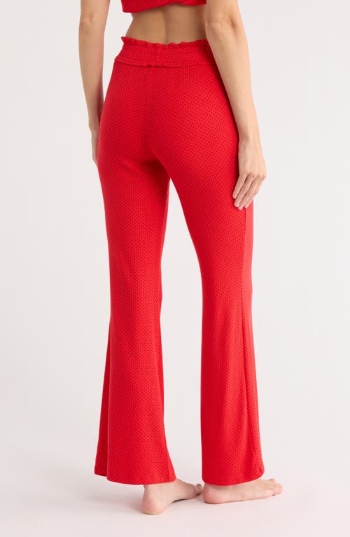 Kilo Brava Print Flare Pajama Pants In Red