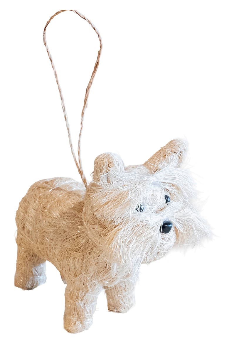 Westie Handwoven Ornament, Main, color, WHITE
