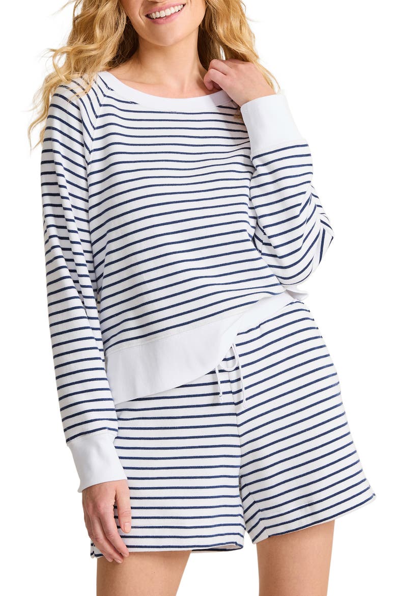 Marina Del Mar Stripe Sweatshirt, Main, color, COASTLINE