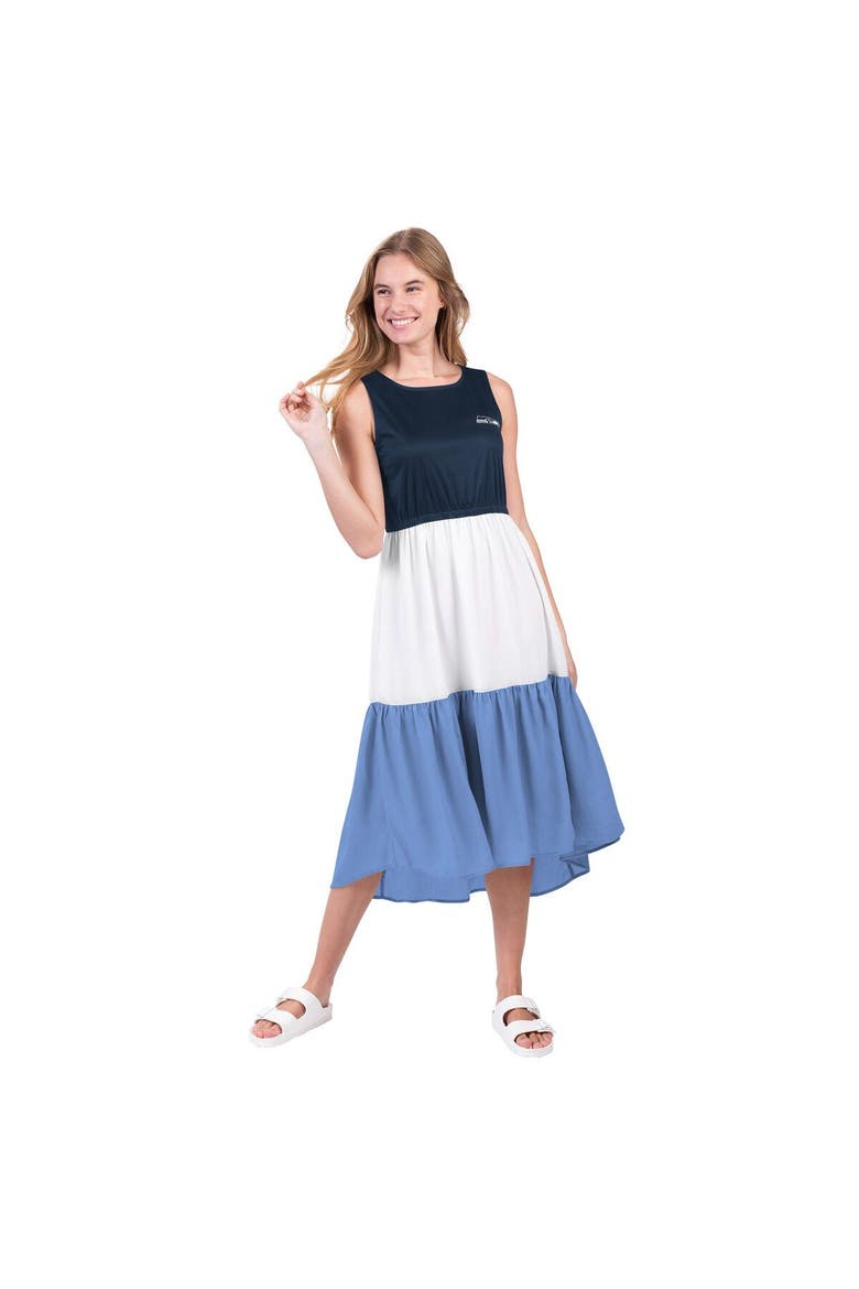 Women's G-III 4Her by Carl Banks Navy/Blue Seattle Seahawks 12th Inning Colorblock Dress, Main, color, Navy