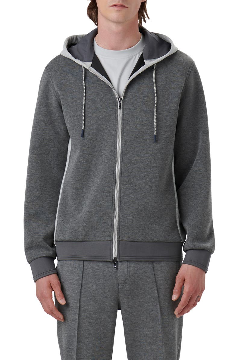 Bugatchi Full Zip Hoodie Jacket, Main, color, 